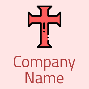 Cross logo on a Misty Rose background - Religion