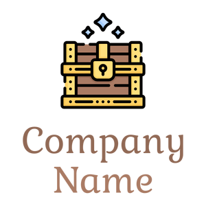 Treasure chest logo on a White background - Abstrait