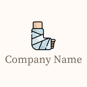 Broken leg logo on a Seashell background - Hospital & Farmácia