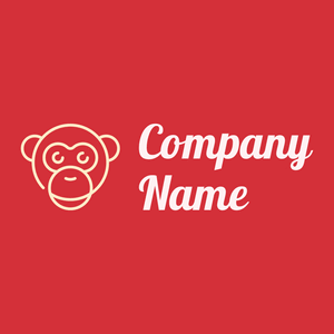 Chimpanzee on a Persian Red background - Tiere & Haustiere