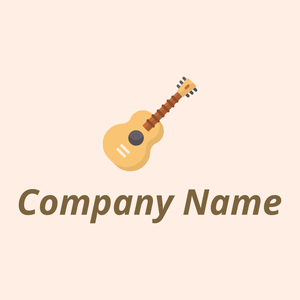 Guitar logo on a Seashell background - Entertainment & Arts