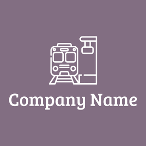 Train station logo on a Old Lavender background - Automotive & Vehicle