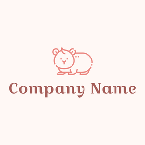 Guinea pig logo on a Seashell background - Animales & Animales de compañía
