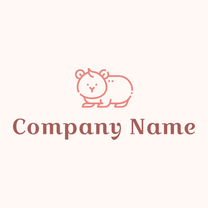 Guinea pig logo on a Seashell background - Animali & Cuccioli