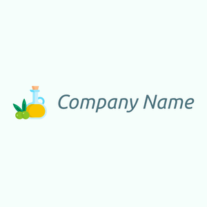 Olive oil logo on a Mint Cream background - Agricultura