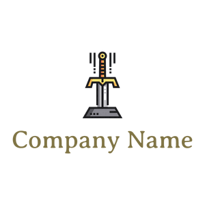 Sword in stone logo on a White background