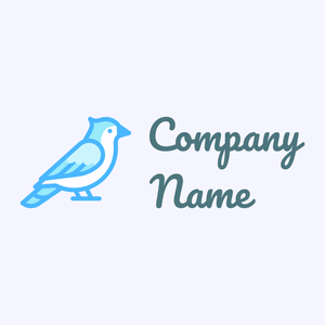 Maya Blue Blue jay on a Ghost White background - Abstracto