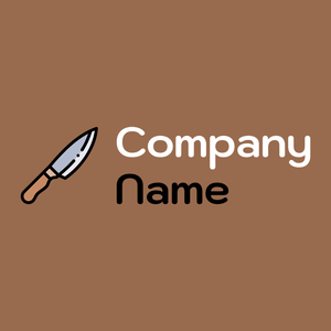 Butcher knife logo on a Dark Tan background - Comida & Bebida