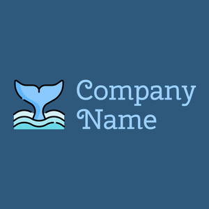 Whale logo on a Venice Blue background - Abstracto