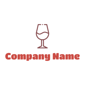 Outlined Wine glass logo on a White background - Landwirtschaft