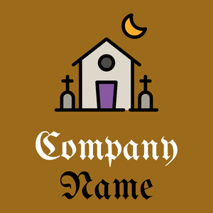 Haunted house logo on a Golden Brown background - Domaine de l'architechture