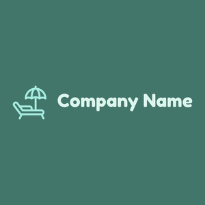 Sunbed logo on a Dark Green Copper background - Voyage & Hotel