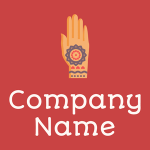 Henna painted hand logo on a Grenadier background - Religione