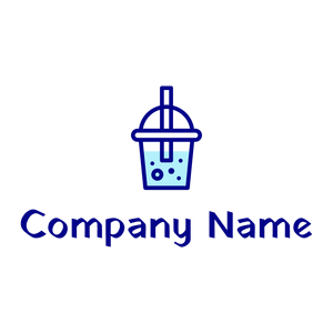 Dark Blue Boba on a White background - Alimentos & Bebidas