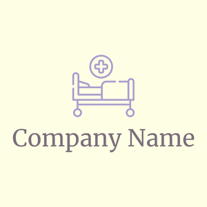 Hospital bed logo on a Light Yellow background - Médicale & Pharmaceutique
