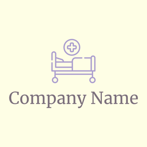 Hospital bed logo on a Light Yellow background - Hospital & Farmácia