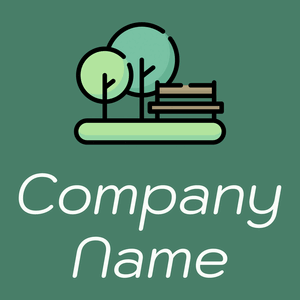 Park on a Dark Green Copper background - Domaine de l'agriculture