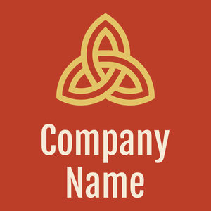 Celtic knot logo on a red background - Religión