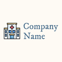 Hospital logo on a Floral White background - Arquitetura