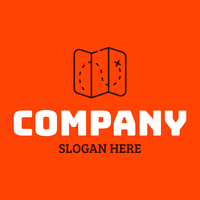 Brown map logo on an orange background - Negócios & Consultoria