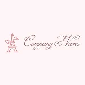 Eiffel tower logo on a Lavender Blush background - Architektur