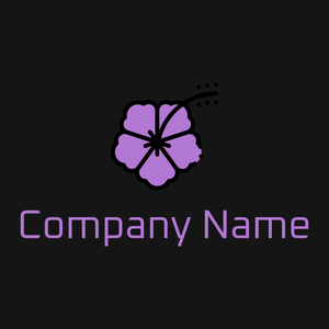 Hibiscus logo on a Black Russian background - Floral
