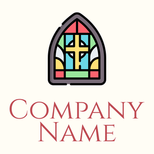 Stained glass window on a Floral White background - Religion