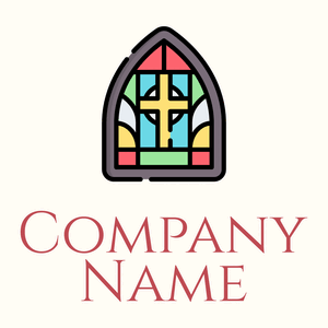 Stained glass window on a Floral White background - Religión