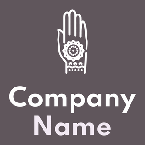Henna painted hand logo on a Salt Box background - Religión