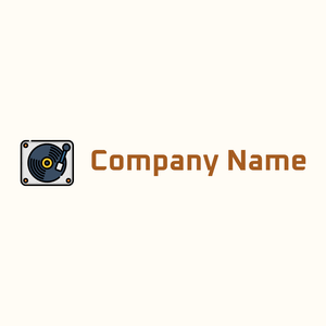 Turntable logo on a Floral White background - Abstracto
