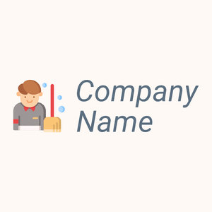 Cleaning service logo on a Seashell background - Limpeza & Manutenção