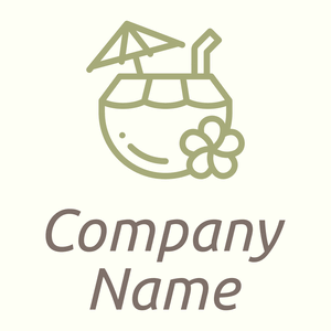 Coconut water logo on a Ivory background - Environmental & Green