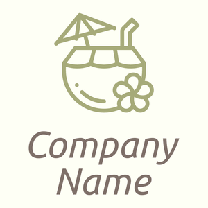 Coconut water logo on a Ivory background - Medio ambiente & Ecología