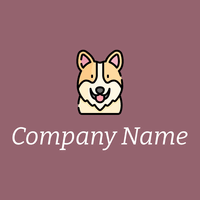 Outlined Corgi logo on a Mauve Taupe background - Animales & Animales de compañía
