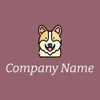 Outlined Corgi logo on a Mauve Taupe background - Tiere & Haustiere