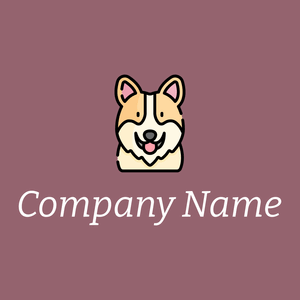 Outlined Corgi logo on a Mauve Taupe background - Tiere & Haustiere