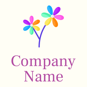 Flower logo on a Ivory background - Computer