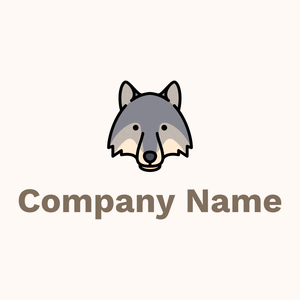 Wolf logo on a Seashell background - Animales & Animales de compañía