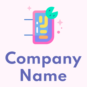 Neon logo on a Lavender Blush background - Abstrato
