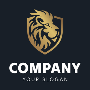 gold lion in sheld logo - Tiere & Haustiere