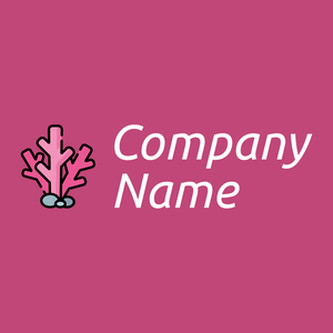 Coral logo on a Mulberry background - Abstract
