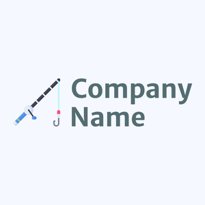 Fishing rod logo on a Alice Blue background - Spelletjes & Recreatie