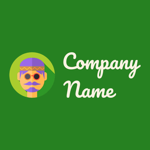 Hippie logo on a Forest Green background - Abstrato