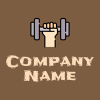 Dumbbell logo on a Dark Wood background - Sport