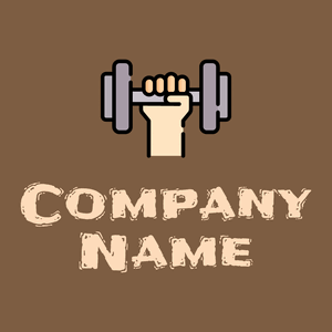 Dumbbell logo on a Dark Wood background - Sport