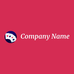 Poker cards logo on a Brick Red background - Entertainment & Arts