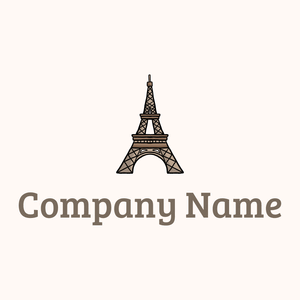 Filled Eiffel tower logo on a Seashell background - Arquitetura