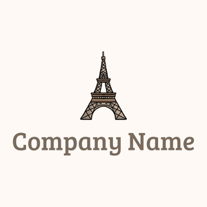 Filled Eiffel tower logo on a Seashell background - Architectuur
