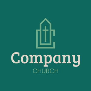 Cross logo on green background - Religione