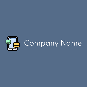 Chat logo on a Kashmir Blue background - Comunicazioni